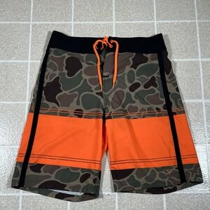 Mens OP Flex 4 Way Stretch Ocean Pacific Board Shorts Size 30 Camo Swim Trunks